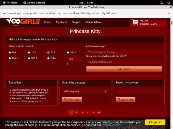 Discount Princess Kitty Sign Up