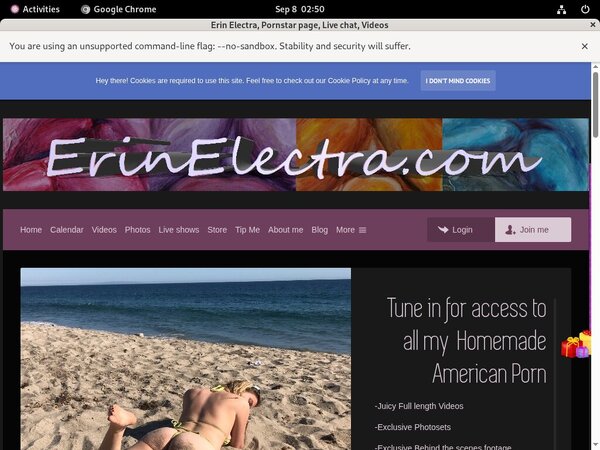Erin Electra Sign Up Page